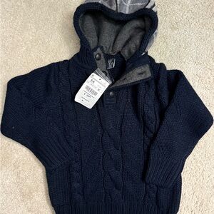 Zara Blue and Gray Classic Knit Sweater